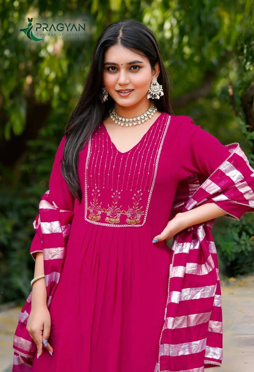 DARPAN VOL 1 by Pragyan 1001 To 1004 Series Beautiful Fancy Stylish Colourful casual wear Premium Viscos Silk Gowns At Wholesale Price